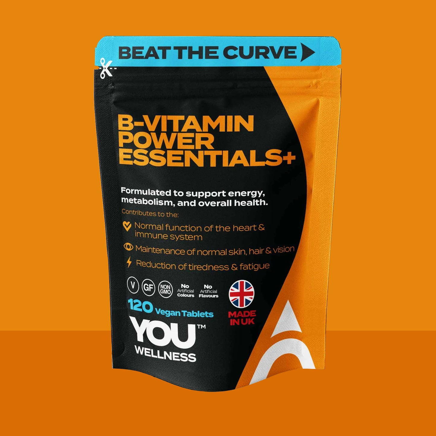 YOU WELLNESS™ B‑Vitamin Power Essentials+ | High‑Strength B‑Complex | 120 Vegan Tablets | UK‑Made
