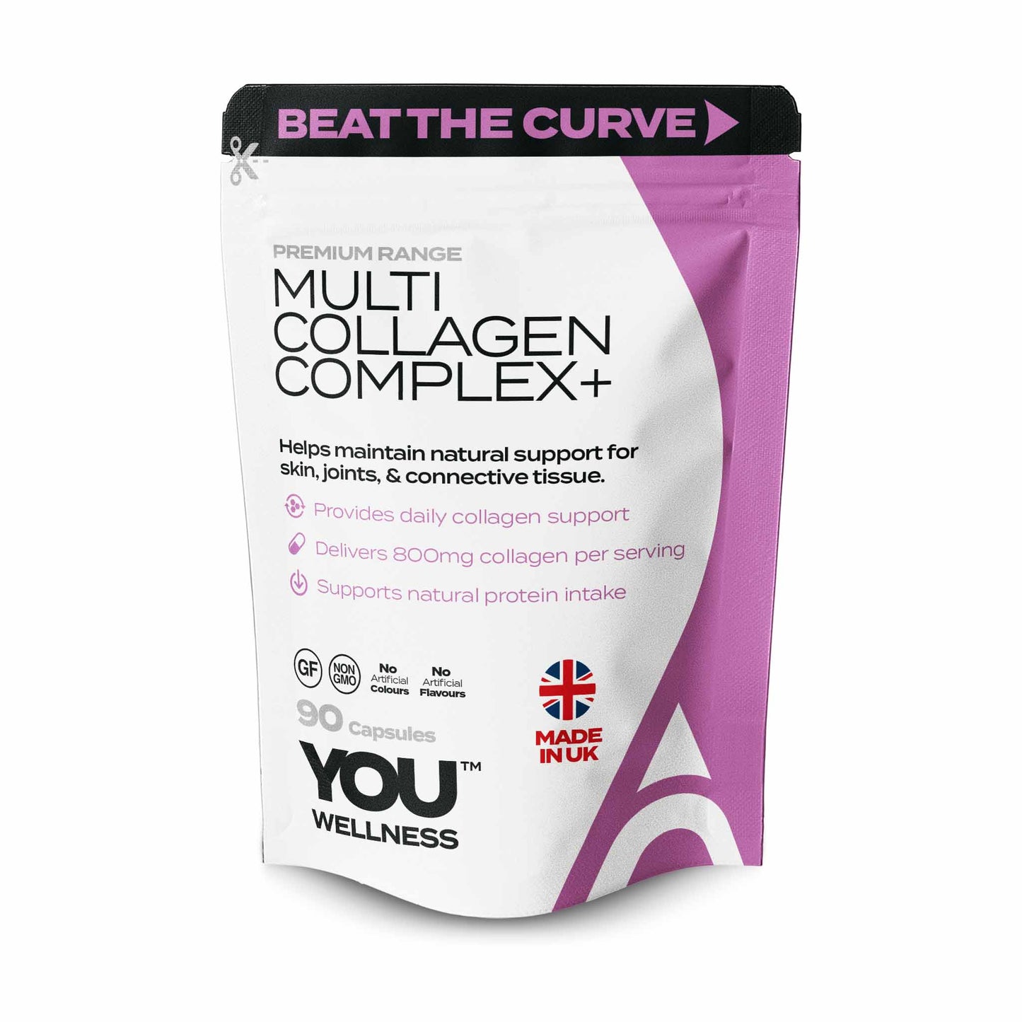 Multicollagen complex supplement packaging with 'You Wellness' branding