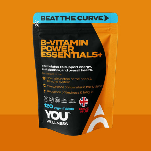 YOU WELLNESS™ B‑Vitamin Power Essentials+ | High‑Strength B‑Complex | 120 Vegan Tablets | UK‑Made