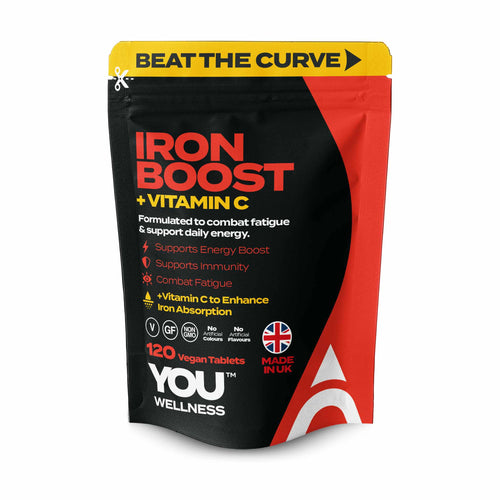 YOU WELLNESS™ Iron + Vitamin C | 120 Vegan Tablets | UK‑Made