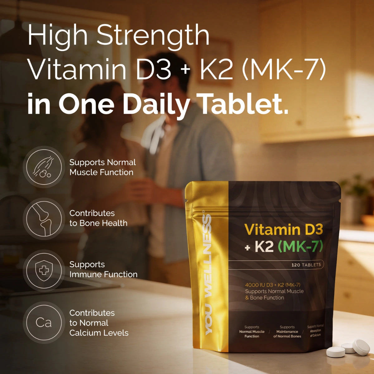YOU Wellness® Vitamin D3 + K2 (MK‑7)