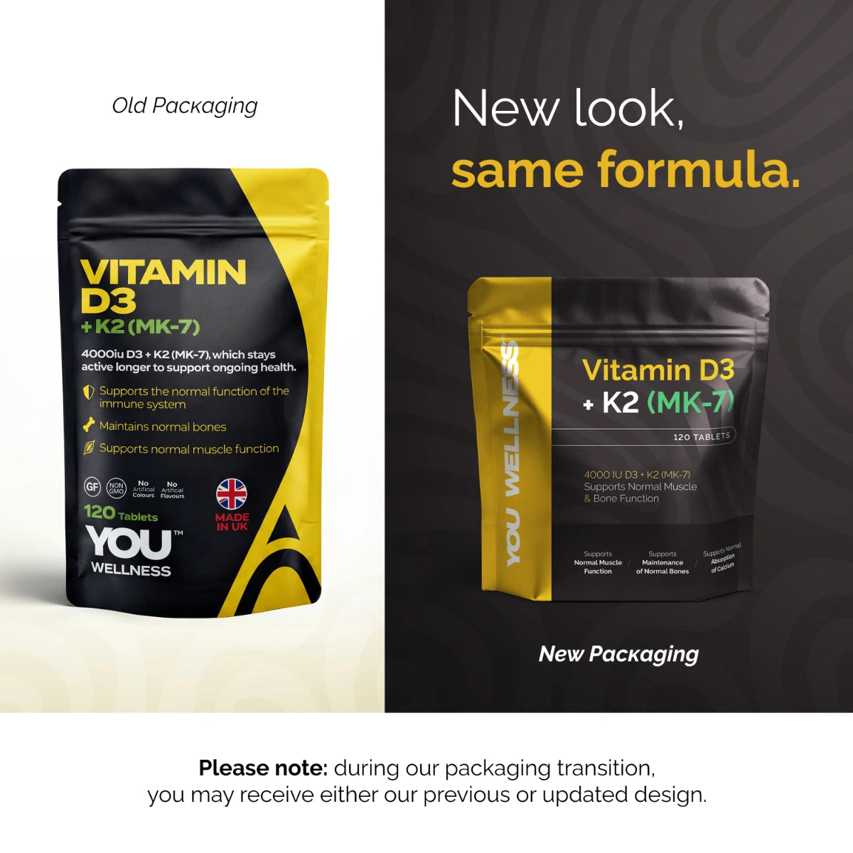 YOU Wellness® Vitamin D3 + K2 (MK‑7)